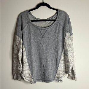 Free People Sweater Beautiful Sinner Gray Pullover - Size Medium